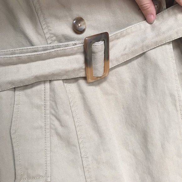Old Navy Tan Cotton Trench Coat Medium - Picture 2 of 7